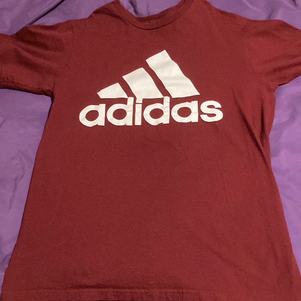 Mens medium maroon Adidas shirt